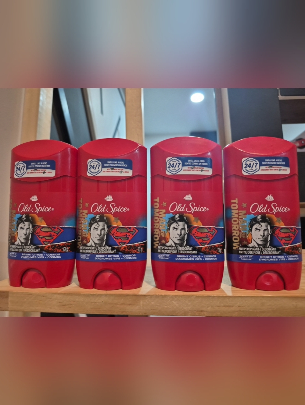 4 Old Spice Super Man  Antiperspirant Deodorant Stick. Bright Citrus & Cosmos